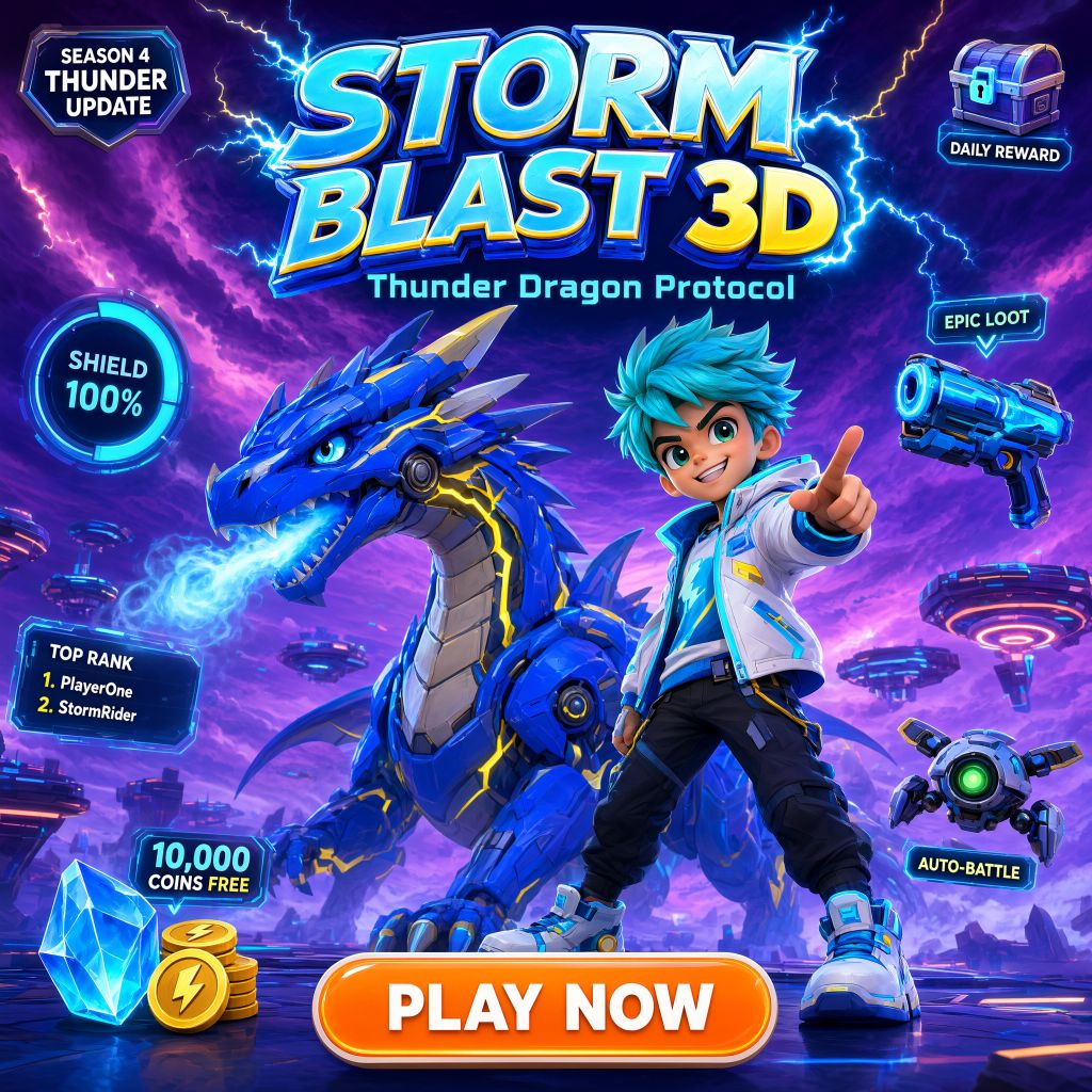 STORM BLAST 3D — Thunder Dragon Protocol – Free Online Game